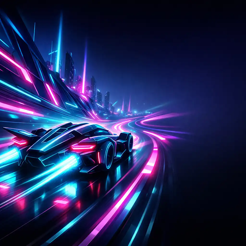 Neon cyberpunk verseny jelenet