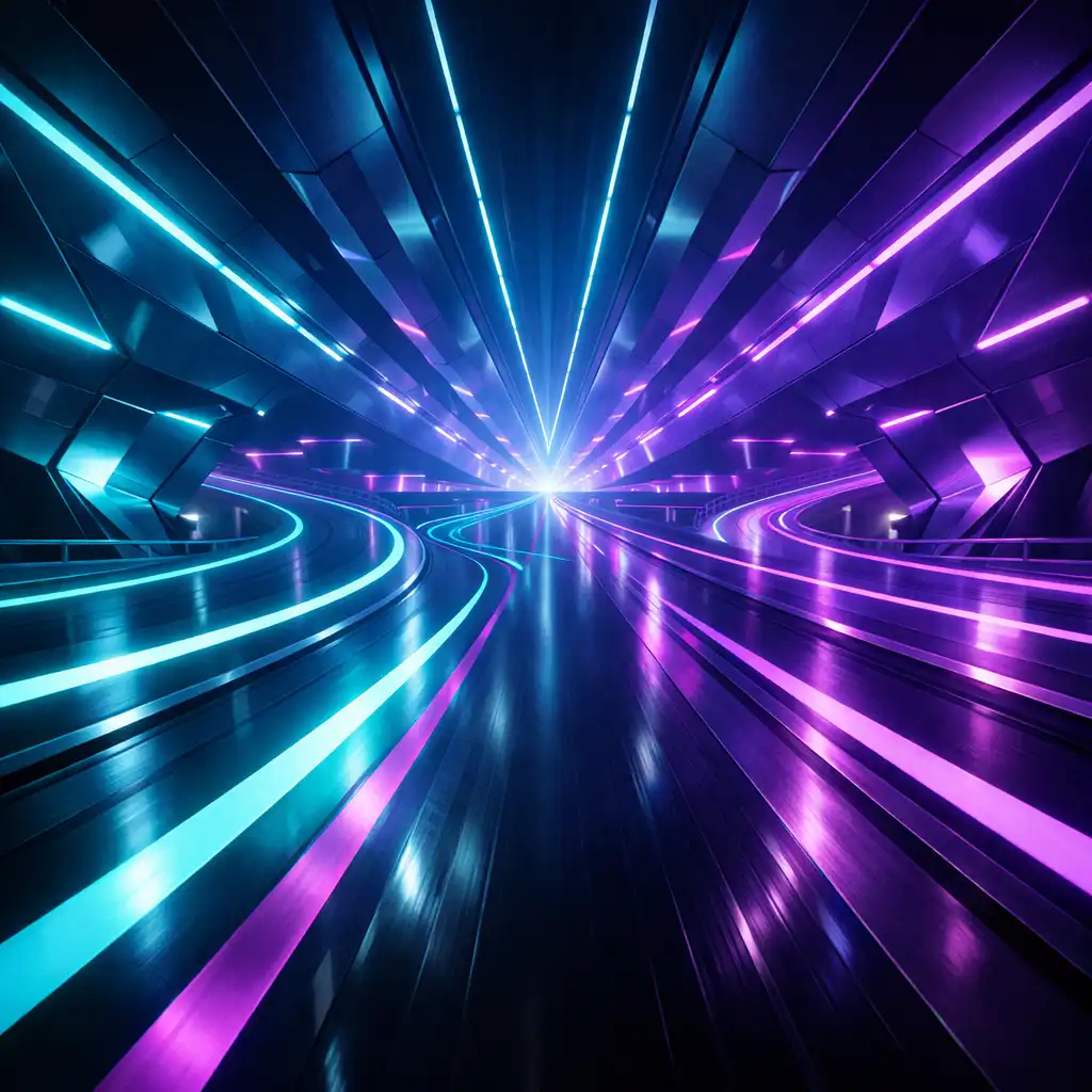 Neon versenypálya alagút